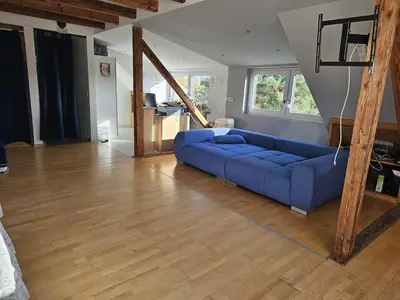 Grundriss der Unterkunft Stylish top floor apartment with garden view