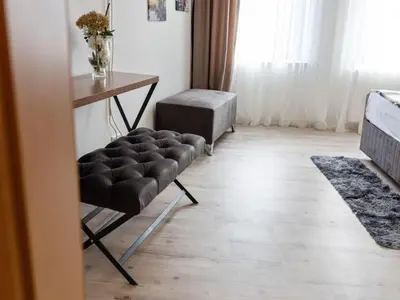 Ein Sitzbereich in der Unterkunft Lakeside Base in Oberhausen