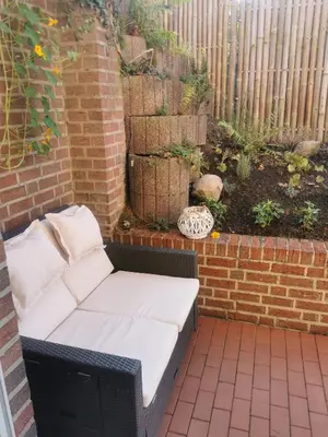 Ein Sitzbereich in der Unterkunft Ferienwohnung Am Heimathof