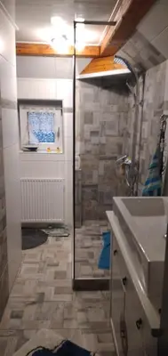 Ein Badezimmer in der Unterkunft Schneeglöckchen