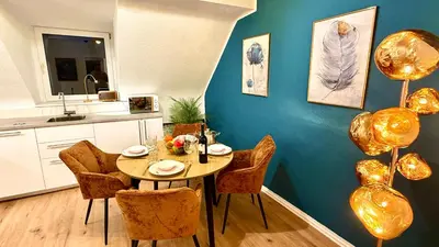 Küche/Küchenzeile in der Unterkunft Copper Loft - Rüttenscheid, Messe, zentral
