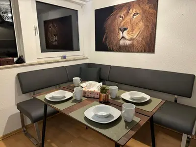 Ein Sitzbereich in der Unterkunft Mirko City Center Apartment