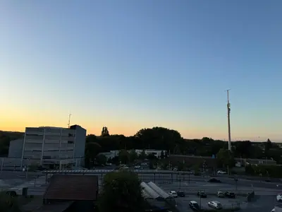 Blick auf den Sonnenuntergang/Sonnenaufgang von der Ferienwohnung aus oder aus der Nähe