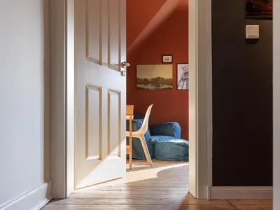 Ein Sitzbereich in der Unterkunft Design-Hideaway in Bochum - Das Zechenhaus
