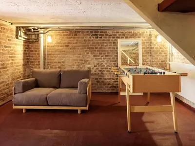 Ein Sitzbereich in der Unterkunft Design-Hideaway in Bochum - Das Zechenhaus