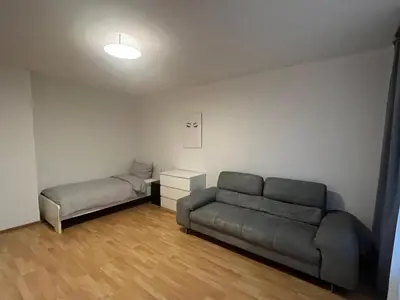 Ein Sitzbereich in der Unterkunft Apartment Airport Dortmund