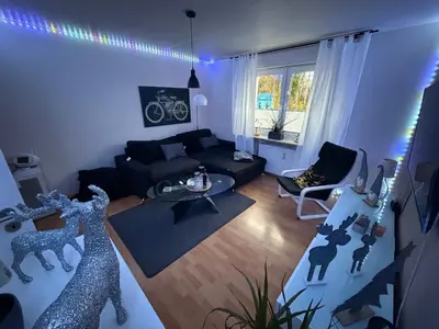 Ein Sitzbereich in der Unterkunft Wolke13 - gemütliche 2 Zimmer Wohnung mit voll ausgestatteter Küche in der City von Menden