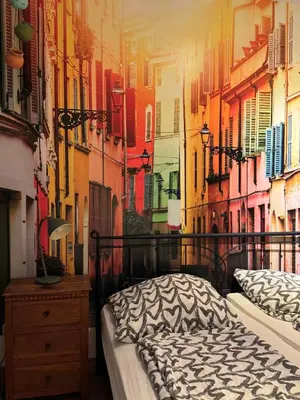 Ein Bett oder Betten in einem Zimmer der Unterkunft Themenzimmer Mediterrana Nähe Hauptbahnhof