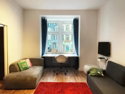 Ein Sitzbereich in der Unterkunft Spacious and Comfy Apartment in Wuppertal