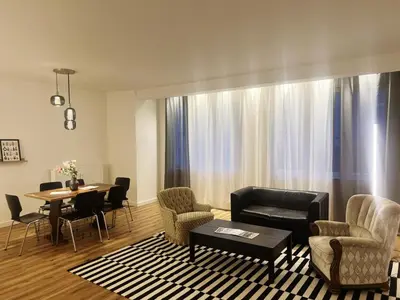 Ein Sitzbereich in der Unterkunft Emmas Apartments