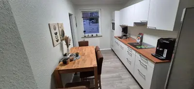 Küche/Küchenzeile in der Unterkunft Gemütliche Ferienwohnung Monteurzimmer Schultendorf