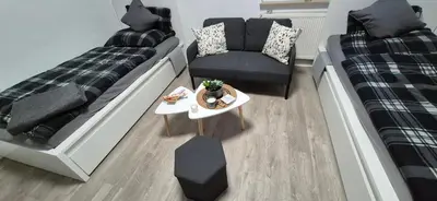 Ein Bett oder Betten in einem Zimmer der Unterkunft Gemütliche Ferienwohnung Monteurzimmer Schultendorf