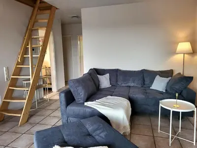 Ein Sitzbereich in der Unterkunft Fernblick