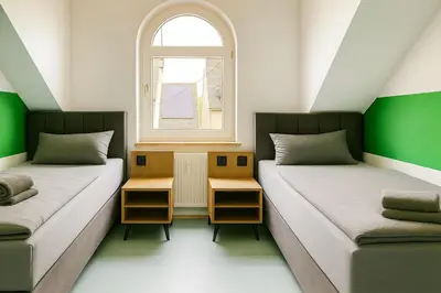 Ein Bett oder Betten in einem Zimmer der Unterkunft Livemore24 - Apartment 3 in Herten 24-7 Check-in W-Lan