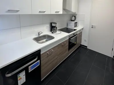 Küche/Küchenzeile in der Unterkunft Monteurwohnung in Herne