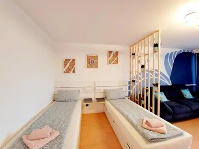 Ein Bett oder Betten in einem Zimmer der Unterkunft Wohnen auf Zeit in Mülheim an der Ruhr