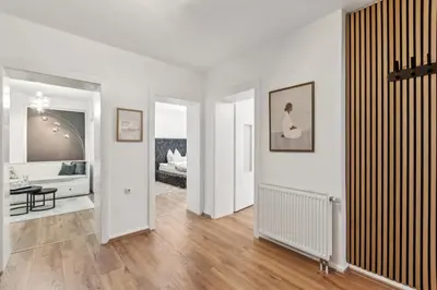Ein Bett oder Betten in einem Zimmer der Unterkunft Design-Apartment in Rüttenscheid, Kulturlage & Top-Anbindung