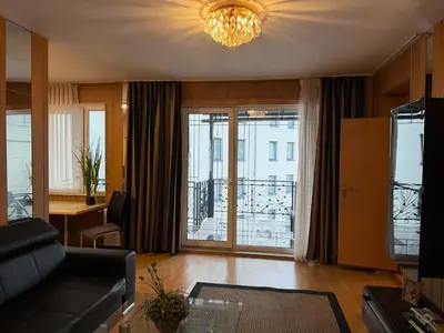 Ein Sitzbereich in der Unterkunft Apartments Düsseldorf City Center