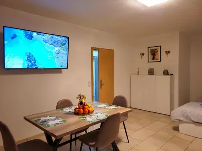 TV/Unterhaltungsangebot in der Unterkunft Wohnen auf Zeit mit Aussicht