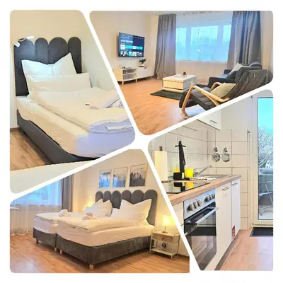 Ein Sitzbereich in der Unterkunft 3 Zimmer I Küche I Balkon I WLAN I Parken I Seepark