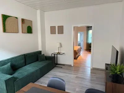 Ein Sitzbereich in der Unterkunft Gemütliche 2-Zimmer im Erdgeschoss mit guter Anbindung