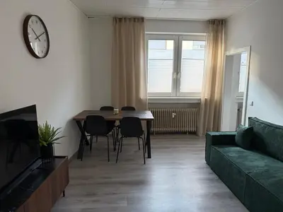 Ein Sitzbereich in der Unterkunft Gemütliche 2-Zimmer im Erdgeschoss mit guter Anbindung