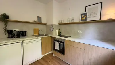 Küche/Küchenzeile in der Unterkunft Zentrales Apartment in Wuppertal direkt am Hbf