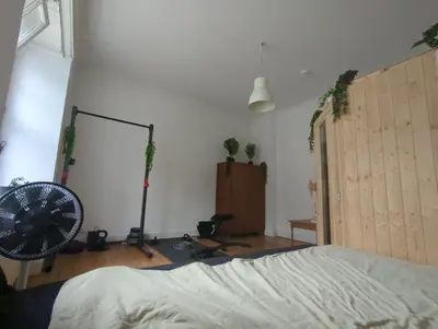 Ein Bett oder Betten in einem Zimmer der Unterkunft Cozy Historic Apartment, Sauna