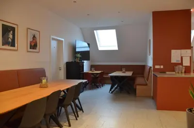 Ein Sitzbereich in der Unterkunft Hof Volkmann