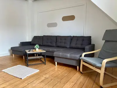 Ein Sitzbereich in der Unterkunft Moderne Unterkunft mit Komfort & Top-Lage