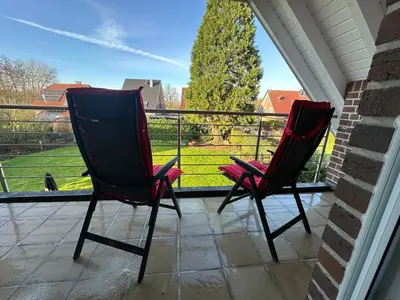 Ein Balkon oder eine Terrasse in der Unterkunft FeWo Rodopo - Wohlfühlen im Grünen