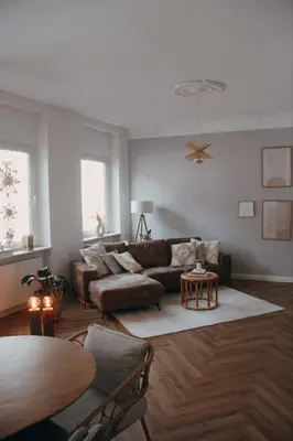 Ein Sitzbereich in der Unterkunft Stilvolle, moderne Wohnung mit Balkon und Kamin nahe Düsseldorf&Köln
