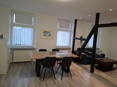 Ein Sitzbereich in der Unterkunft schöne 3 Zimmer Wohnung in ruhiger Lage