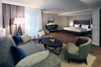 Ein Bett oder Betten in einem Zimmer der Unterkunft Hotel Am Fischmarkt