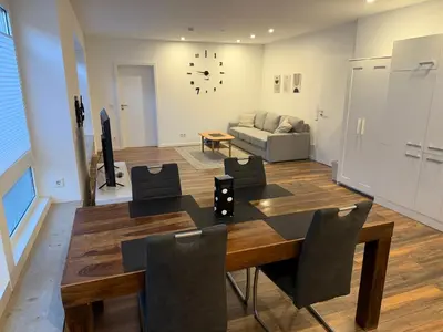 Ein Sitzbereich in der Unterkunft Centrally located in Coesfeld