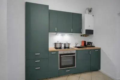 Küche/Küchenzeile in der Unterkunft Apartment 70QM Düsseldorf Küche Zentral