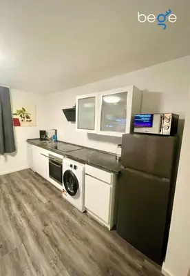 Küche/Küchenzeile in der Unterkunft BEGE APARTMENTS ClearDesk