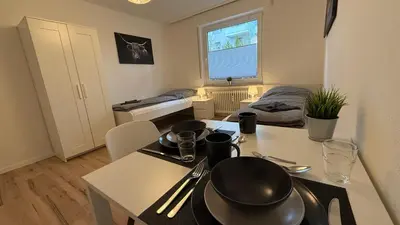 Ein Sitzbereich in der Unterkunft GNA02 - Zeitgemäße Apartments mit modernen Küchen, Balkon & Parkplatz