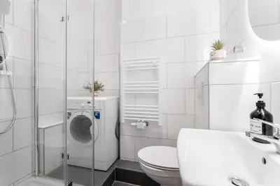 Ein Badezimmer in der Unterkunft JAKSE-Apartments - Exklusive Unterkunft Bochum für Geschäftsreisende