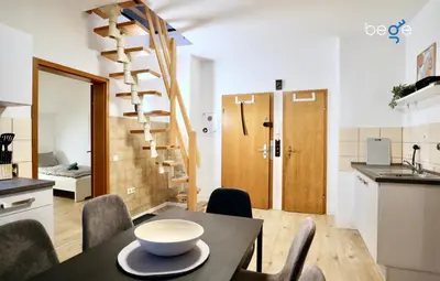 Küche/Küchenzeile in der Unterkunft BEGE APARTMENTS DeskSide