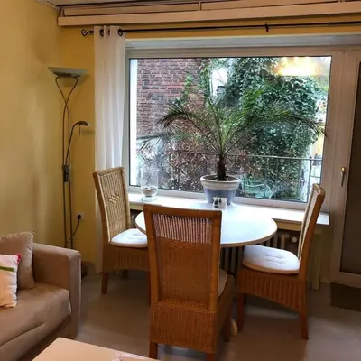 Ein Sitzbereich in der Unterkunft Modernes Studio Apartment im Düsseldorfer Norden