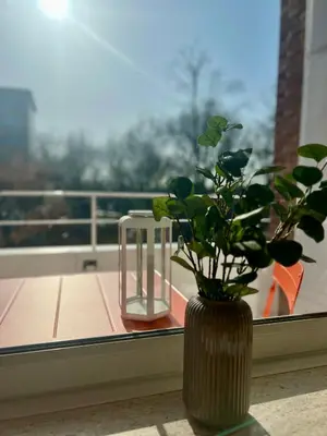 Ein Balkon oder eine Terrasse in der Unterkunft TheFairHome - 5 Min to fair, 8min to city center