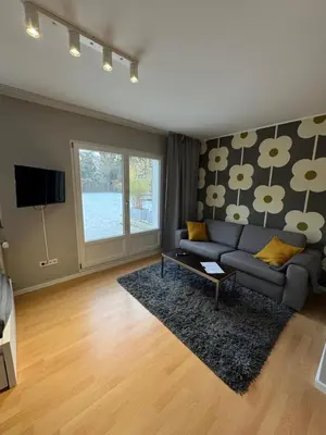 Ein Sitzbereich in der Unterkunft Fitzroy Apartment