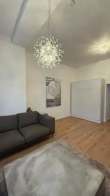 Ein Sitzbereich in der Unterkunft Modernes Design-Apartment in Duisburg-Rheinhausen