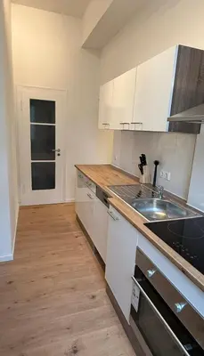Küche/Küchenzeile in der Unterkunft Modernes Design-Apartment in Duisburg-Rheinhausen
