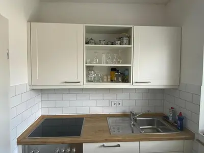 Küche/Küchenzeile in der Unterkunft Toplage Apartment an Messe Düsseldorf