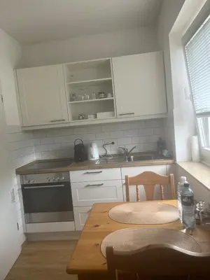 Küche/Küchenzeile in der Unterkunft Toplage Apartment an Messe Düsseldorf