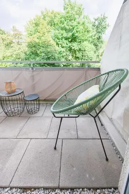 Ein Balkon oder eine Terrasse in der Unterkunft Quiet and central apartment