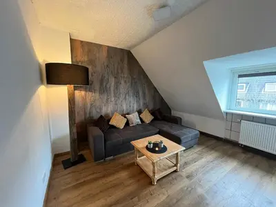 Ein Sitzbereich in der Unterkunft Dachgeschosswohnung im 3-Städteeck