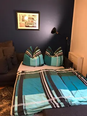 Ein Bett oder Betten in einem Zimmer der Unterkunft 42 Apartment Wuppertal Ronsdorf for up to 5 people